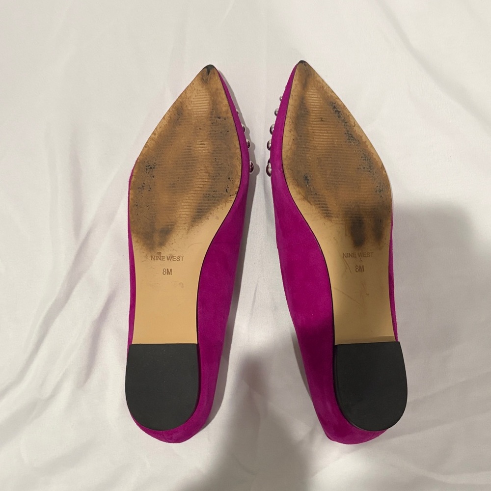 Nine West “Adalyn” Fuchsia Studded Flats - Picture 7 of 10